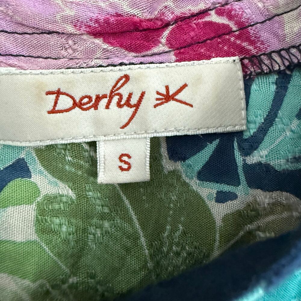 Derhy 3/4 sleeve Flower‎ Embroidered Blouse Size Small - Picture 6 of 7